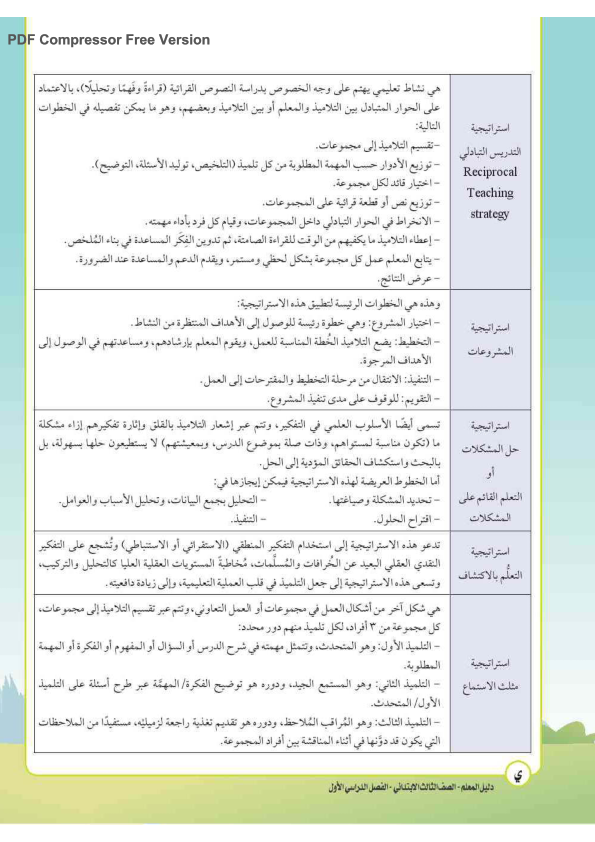 استراتيجيات  وطرق تدريس اللغة العربية للصف الثالث الإبتدائي2024 من دليل المعلم Oooyoo17