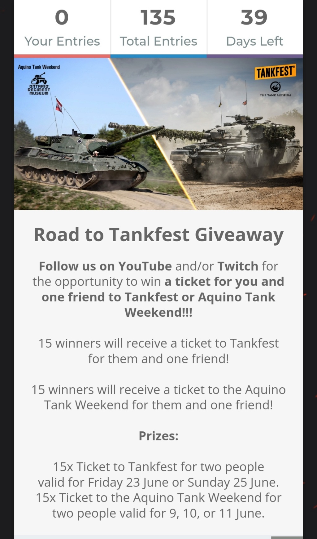 ¡Acompañadnos en Aquino y Tankfest! 20230414