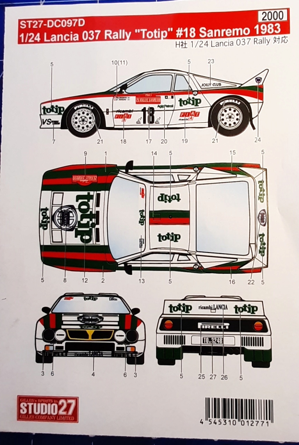 [Hasegawa] Lancia 037 Rallye de San Remo 1983 1/24 - Page 2 20220319
