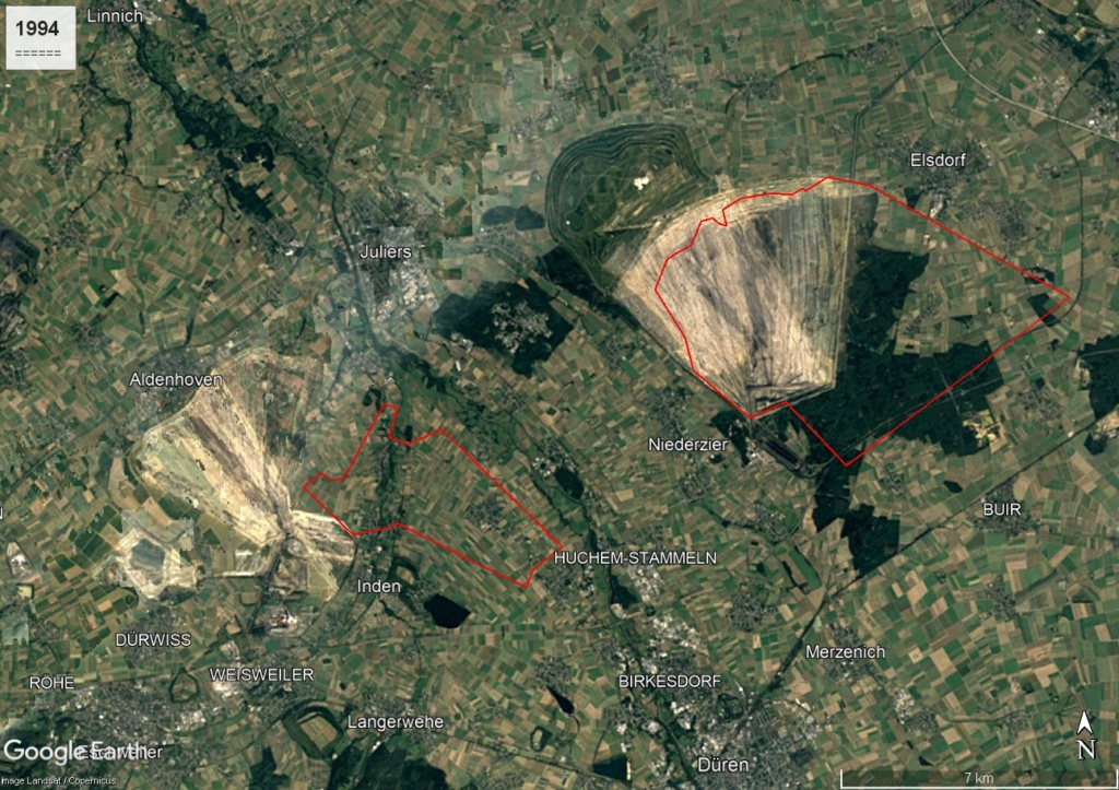 Garzweiler, mine de charbon allemande : l'évolution RAPIDE du paysage 199411