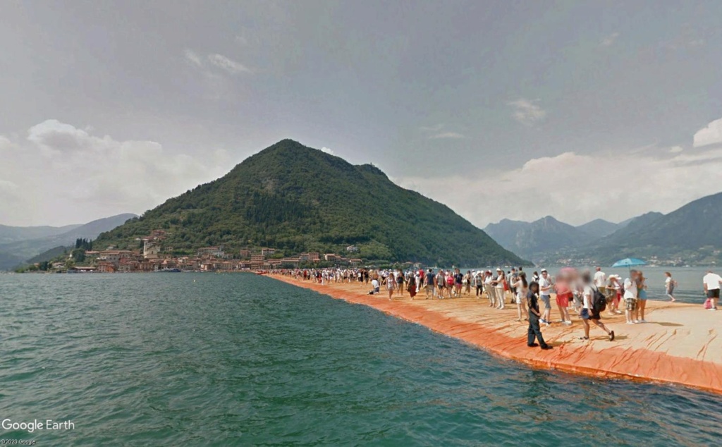 The Floating Piers, œuvre de Christo, lac d'Iseo, Italie Cristo13
