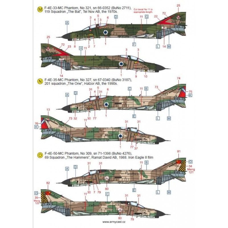 Israeli Phantoms 1969-2008 - decals ACD 72042 / 48034 Acd-7104