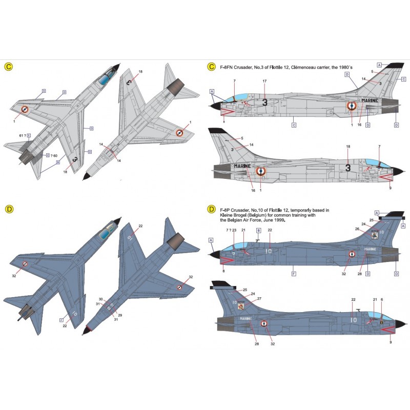 F-8 Crusader - decals ARMYCAST 1/72 Acd-7252