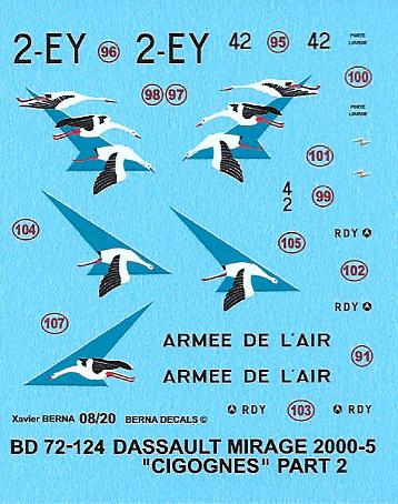 Décals Mirage 2000-5F Cigognes - Berna Ber72117