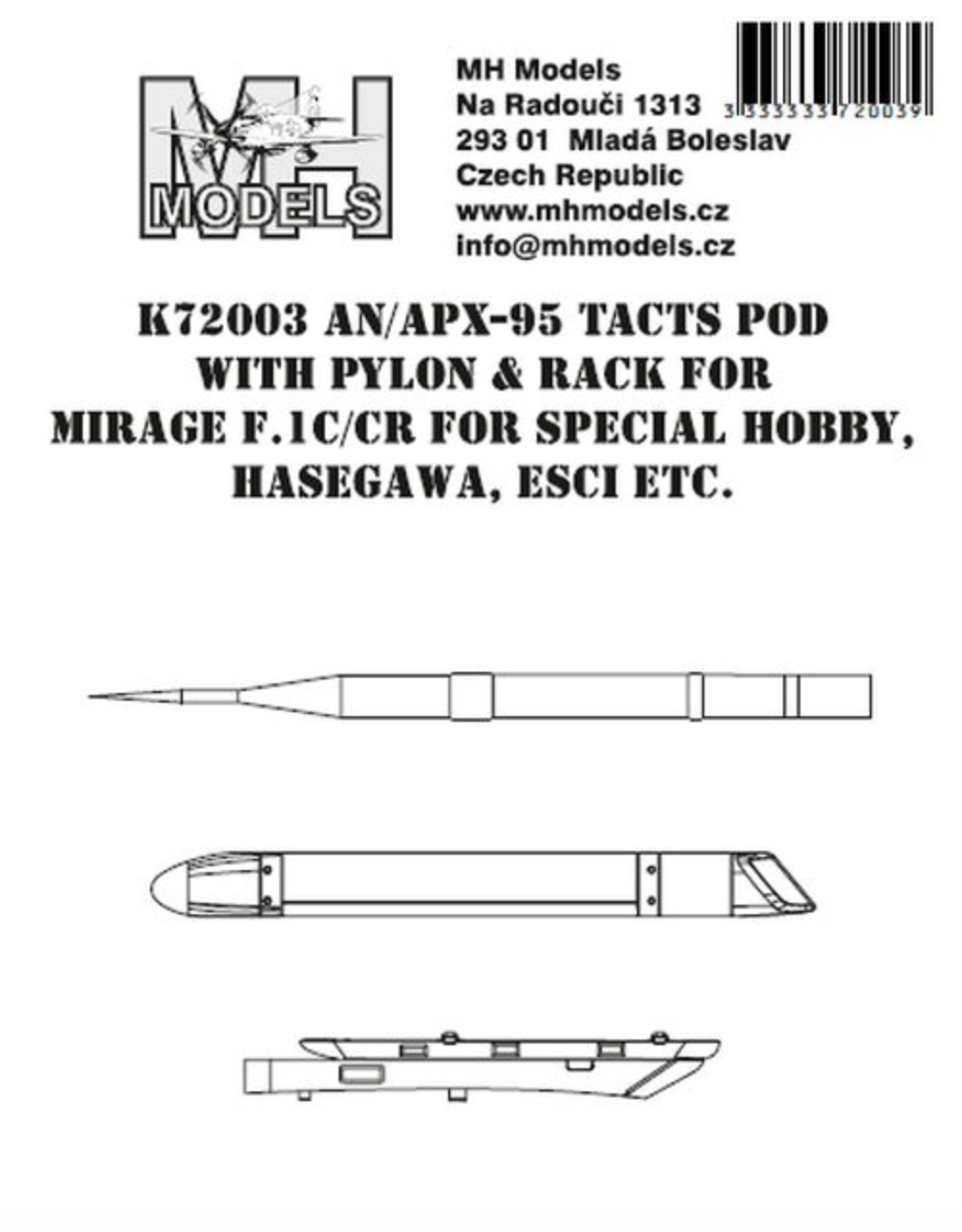 AN/APX-95 TACTS POD for Mirage F1 - MH Models K72003 Captur36
