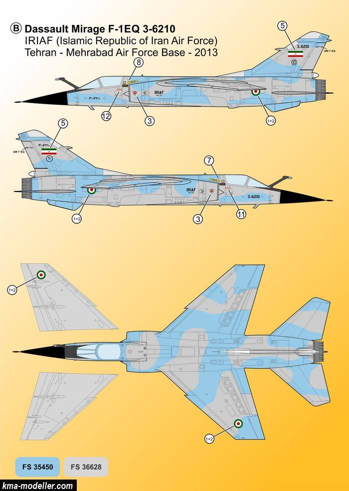 [Kma Modeller] Décals Iranian Air Force "Mirage F1" -  7212 Kma-mo12