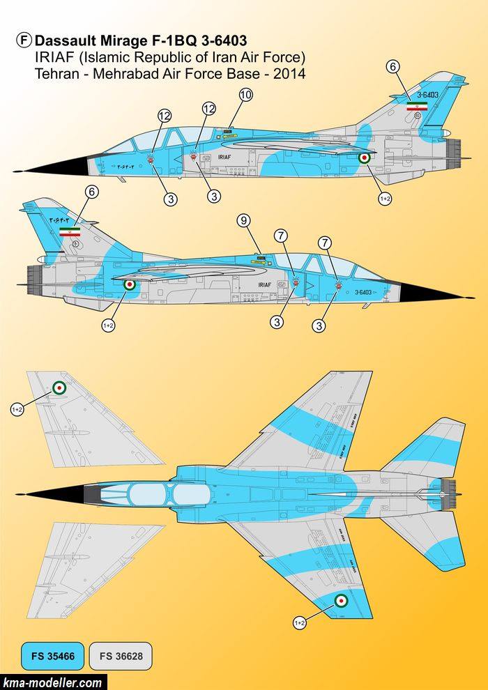 [Kma Modeller] Décals Iranian Air Force "Mirage F1" -  7212 Kma-mo16