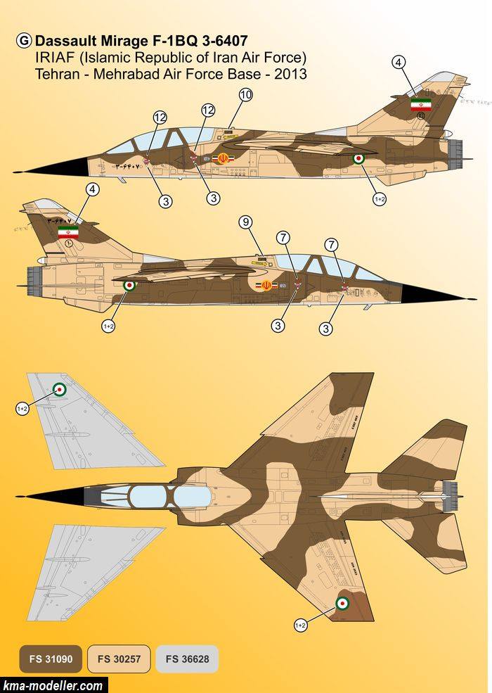 [Kma Modeller] Décals Iranian Air Force "Mirage F1" -  7212 Kma-mo17