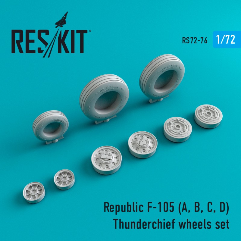 [RESKIT] F-105 A, B, C, D Thunderchief wheels set - RS72-0076 Rs72-012