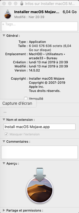 macOS Mojave 10.14.5 Finale version  (18F132 ) Captu187
