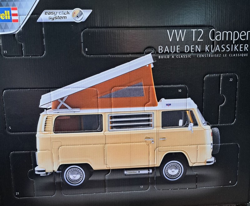 VW T2 Camper ,Revell, 1/24 Adventskalender easy click system Comp3082