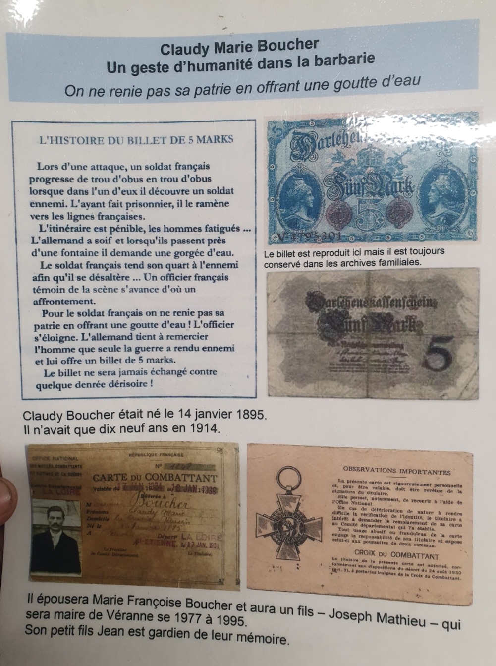 Le billet de 5 mark de Claudy Marie Boucher Scree372