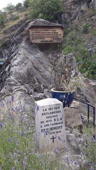 Stèle à la mémoire d'un Éclaireur-skieur tombé en juin 40 20200710