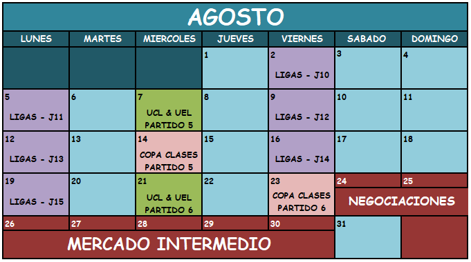 CALENDARIO OFICIAL Agosto11