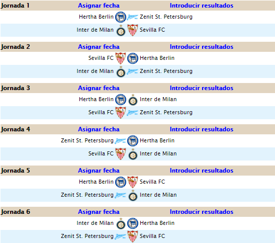 COPA DE CLASES - Calendario H19