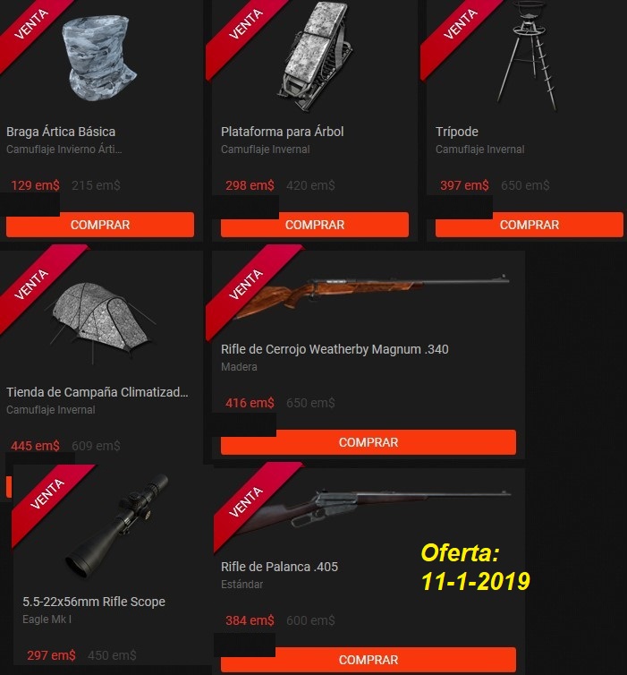 OFERTA TIENDA: ROPA PARA NIEVE + RIFLES + TRIPODE + VISORES+TIENDAS Oferta30