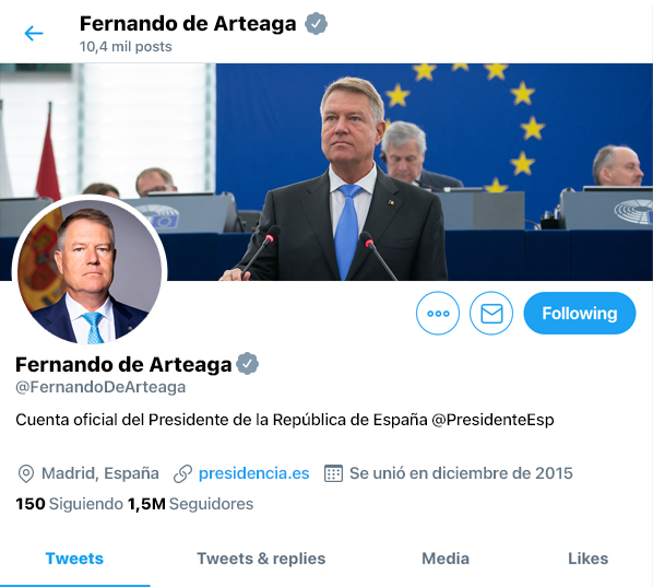 @FernandoDeArteaga | Cuenta oficial del Presidente la República de España Twitte11