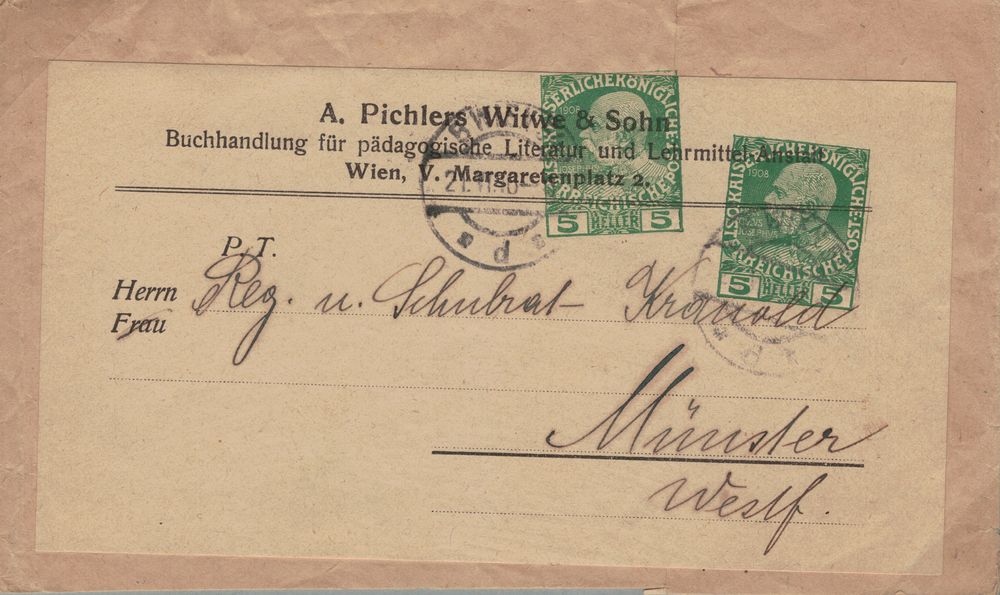 Privatganzsachen von A. Pichlers Witwe & Sohn Kfj_5_10