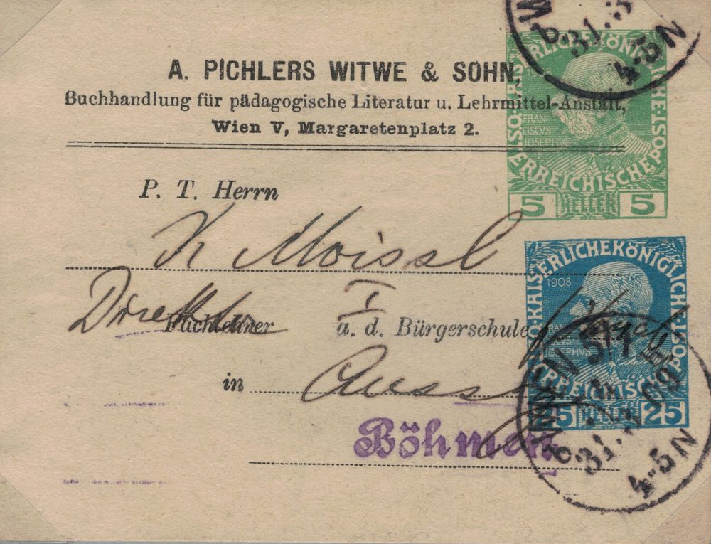 Privatganzsachen von A. Pichlers Witwe & Sohn Kfj_5_12