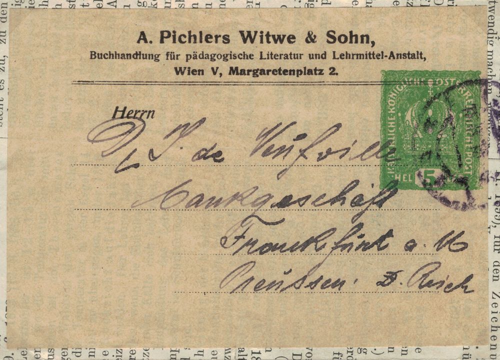 Privatganzsachen von A. Pichlers Witwe & Sohn Kk_510