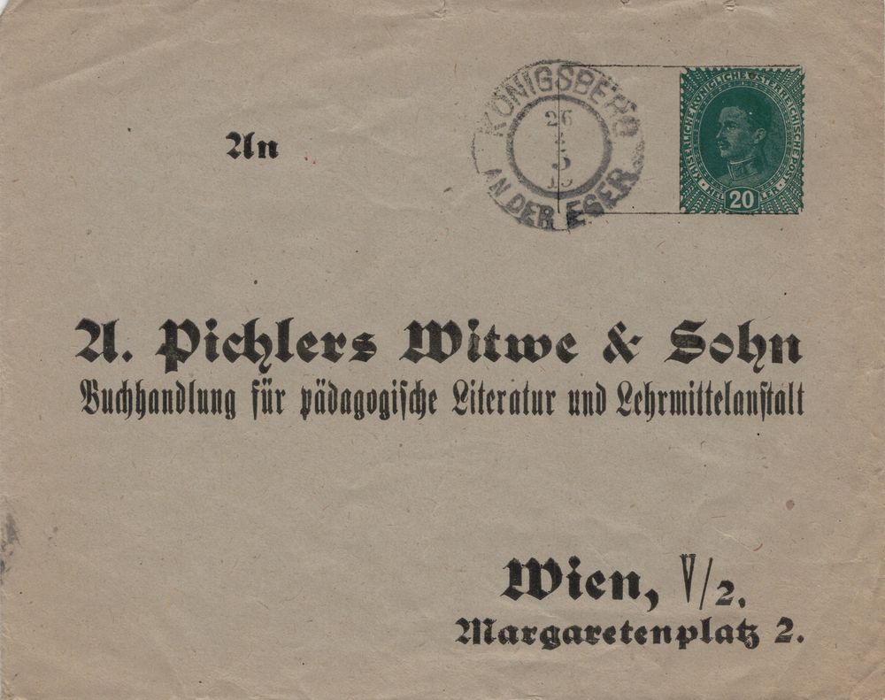 Privatganzsachen von A. Pichlers Witwe & Sohn Kuvert11