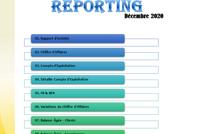 Modèle Reporting Financier Report11