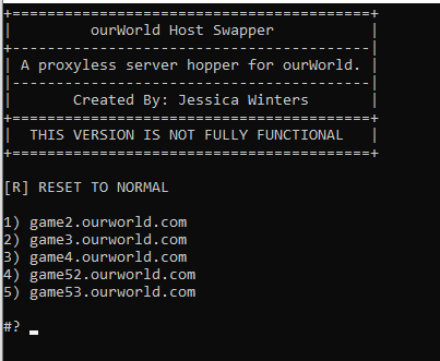 ourWorld Host Swapper - A server selector for ourWorld Swappe11