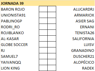 Pronósticos Jornada 39 (13-14 Abril) Jornad73