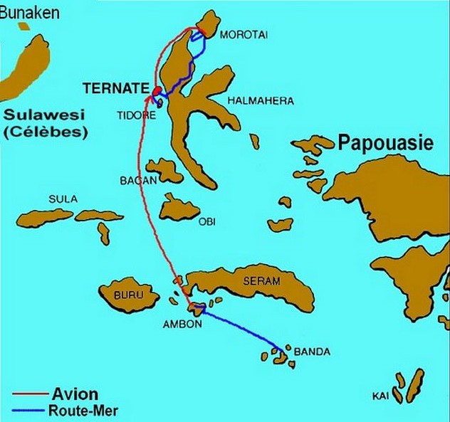 Voyage aux îles Moluques Indonésie : Ambon, Banda, Tidore, Morotai Carte_12