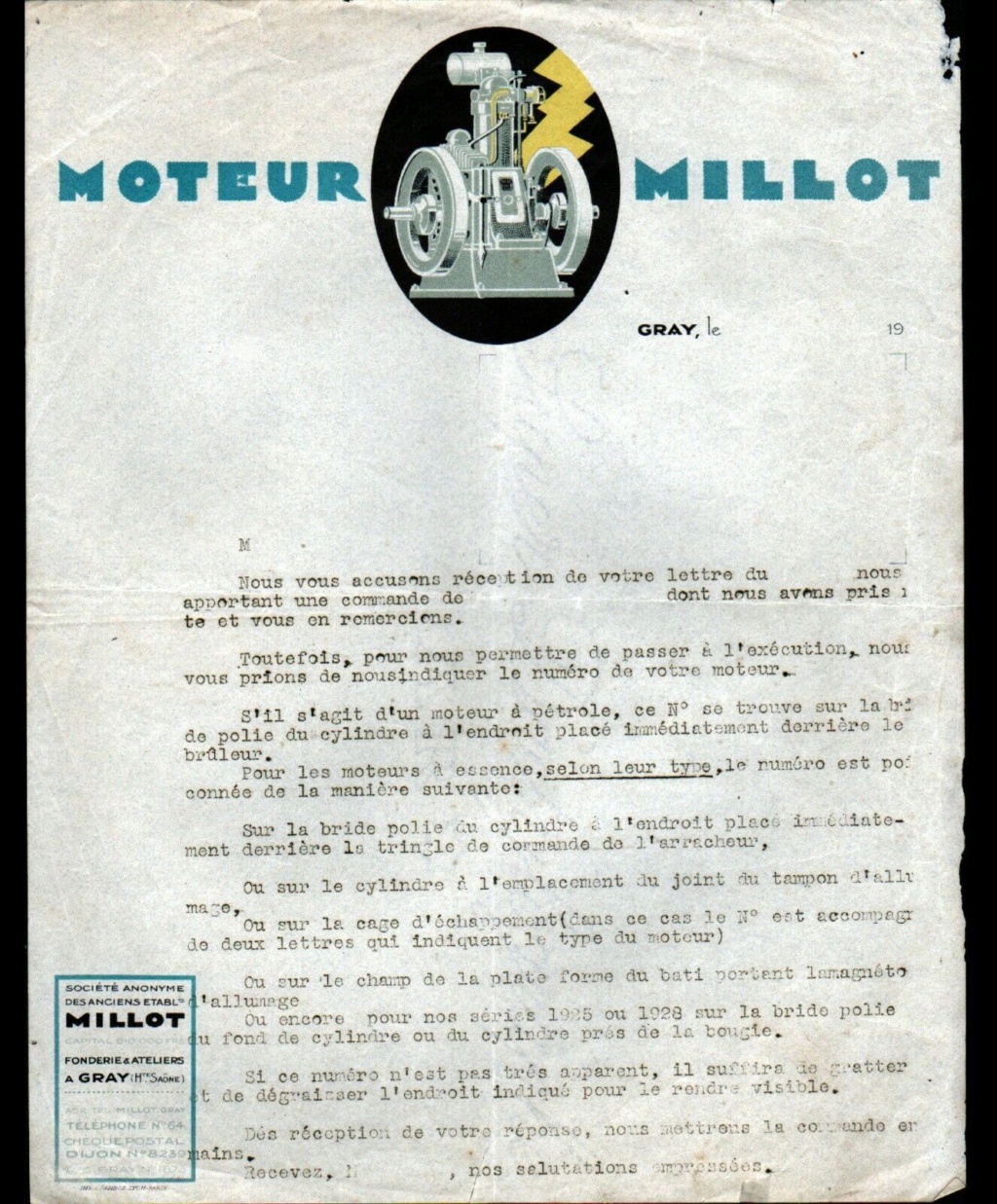 millot - Numérotation des moteurs Millot Millot11