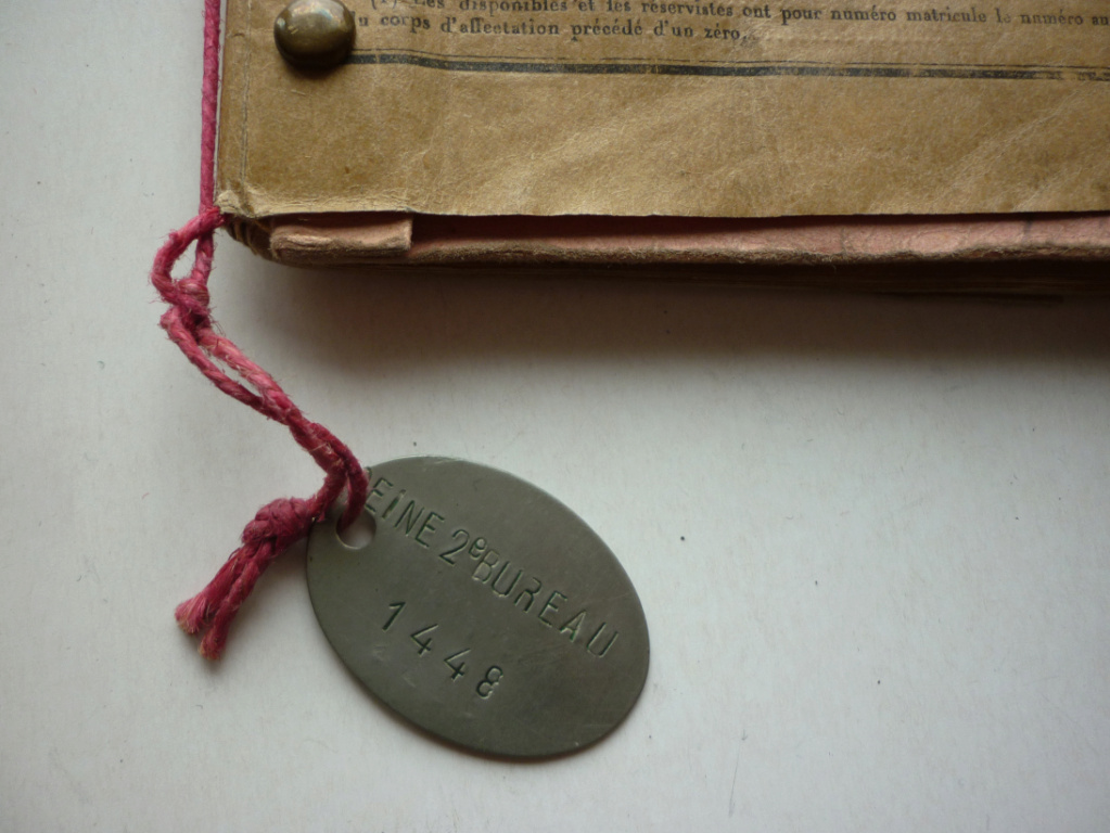 (A) Livret militaire et plaque poilu 23e RIT Reims Pompelle génie Livret10