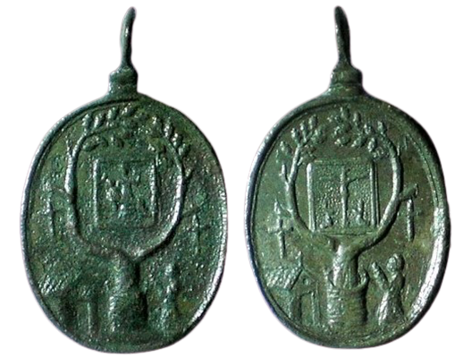 banelle - Medalla del Crucifijo y Notre-Dame de Banelle, s. XVII (R.M. SXVII-O544) (AM) 01710-10