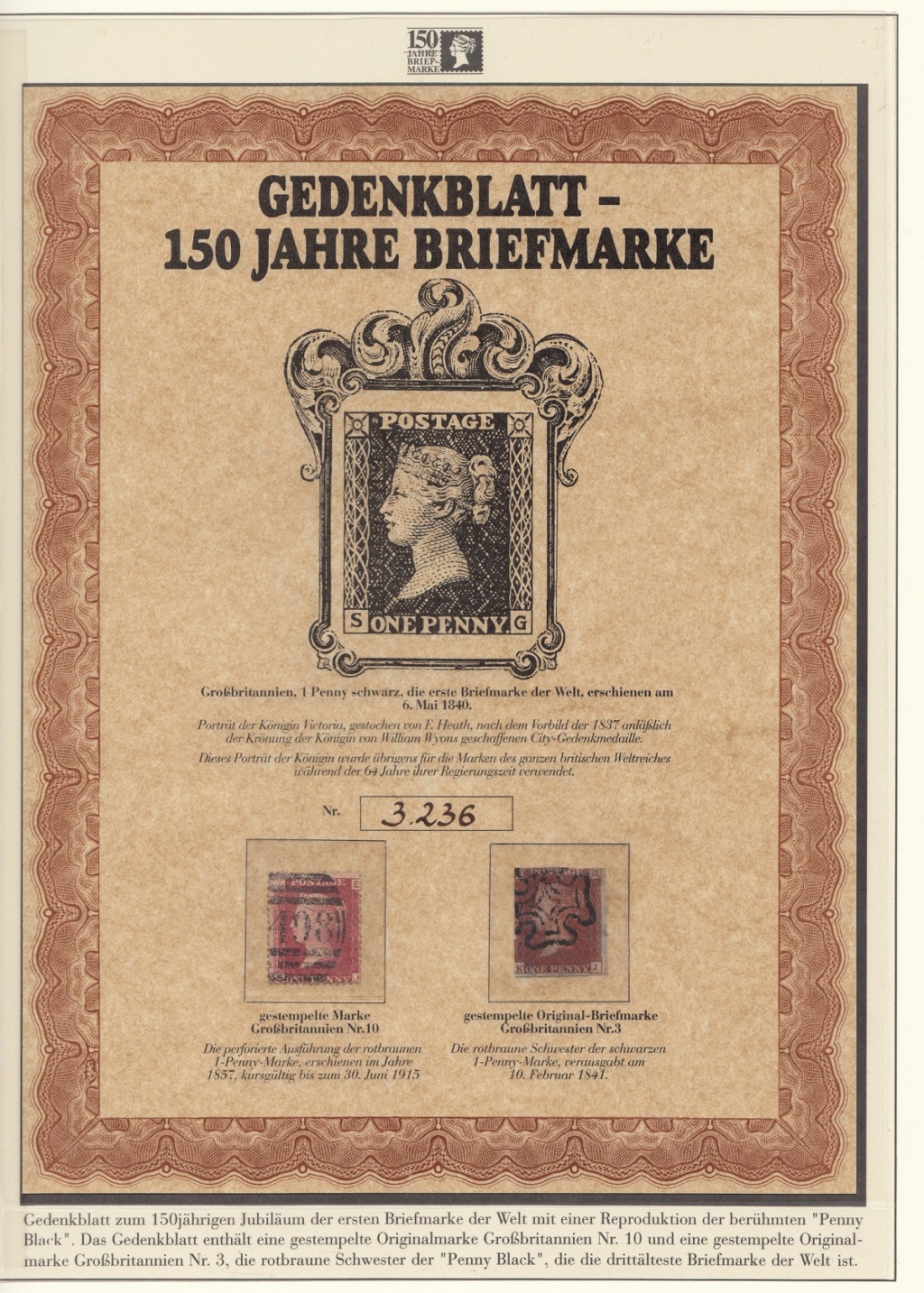 180 Jahre Briefmarke 150-210