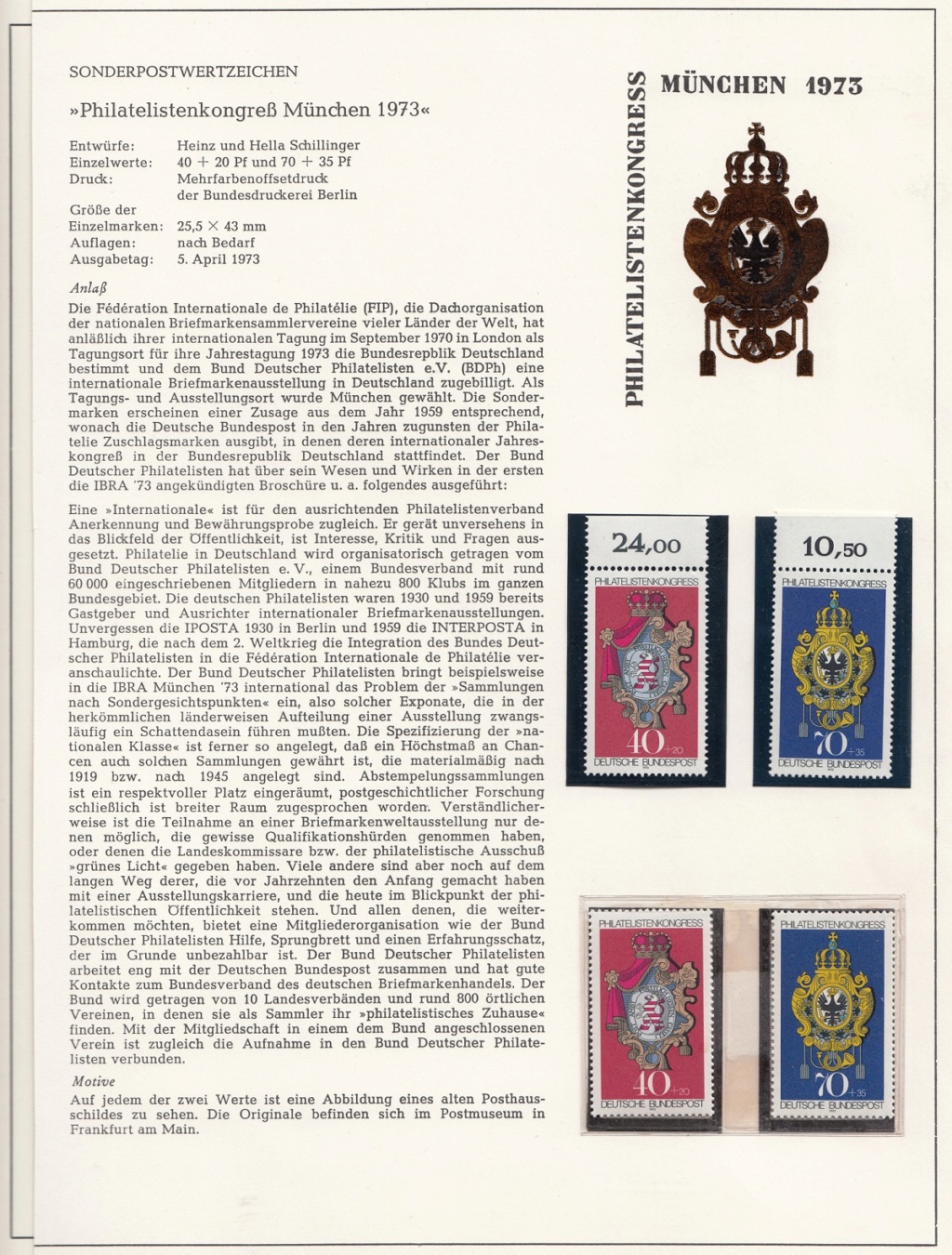 Die IBRA (Internationale Briefmarkenausstellung) München '73 Ibram115