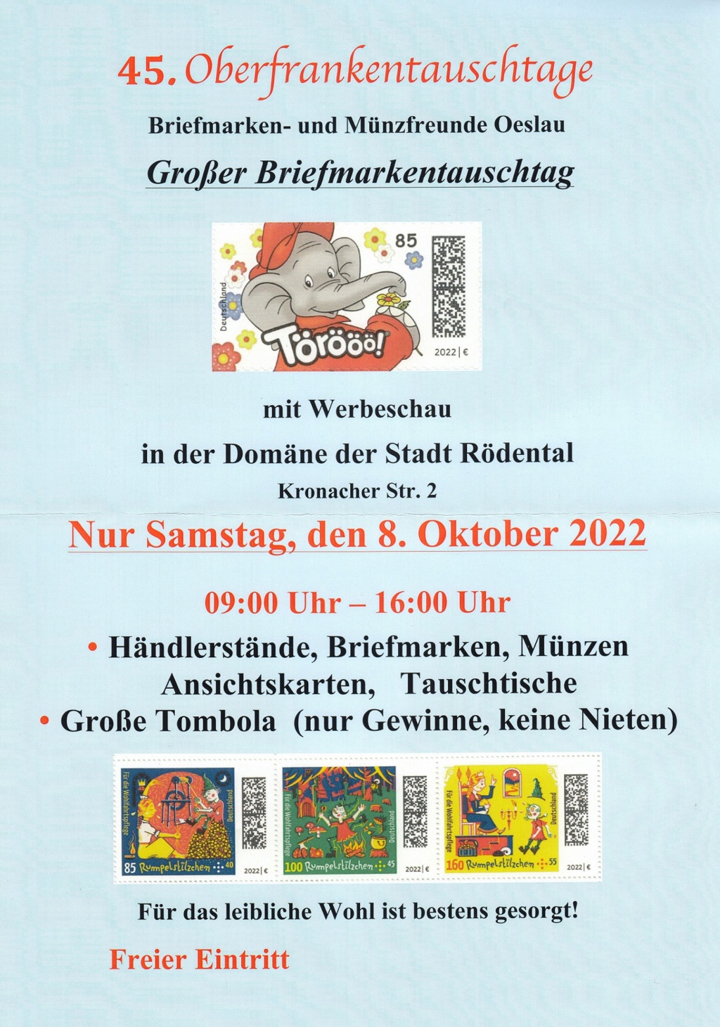 45. Oberfrankentauschtage mit Werbeschau am 8. Oktober 2022 Roedtb10
