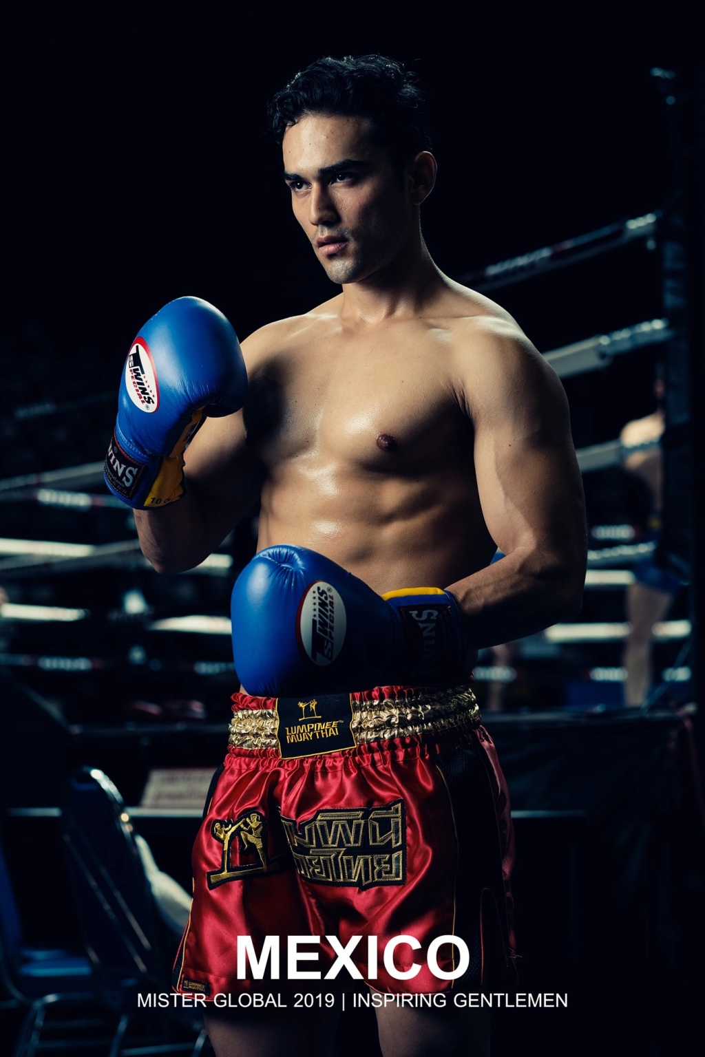 2019 Mister Global contestants in Thai boxing costumes 70310410