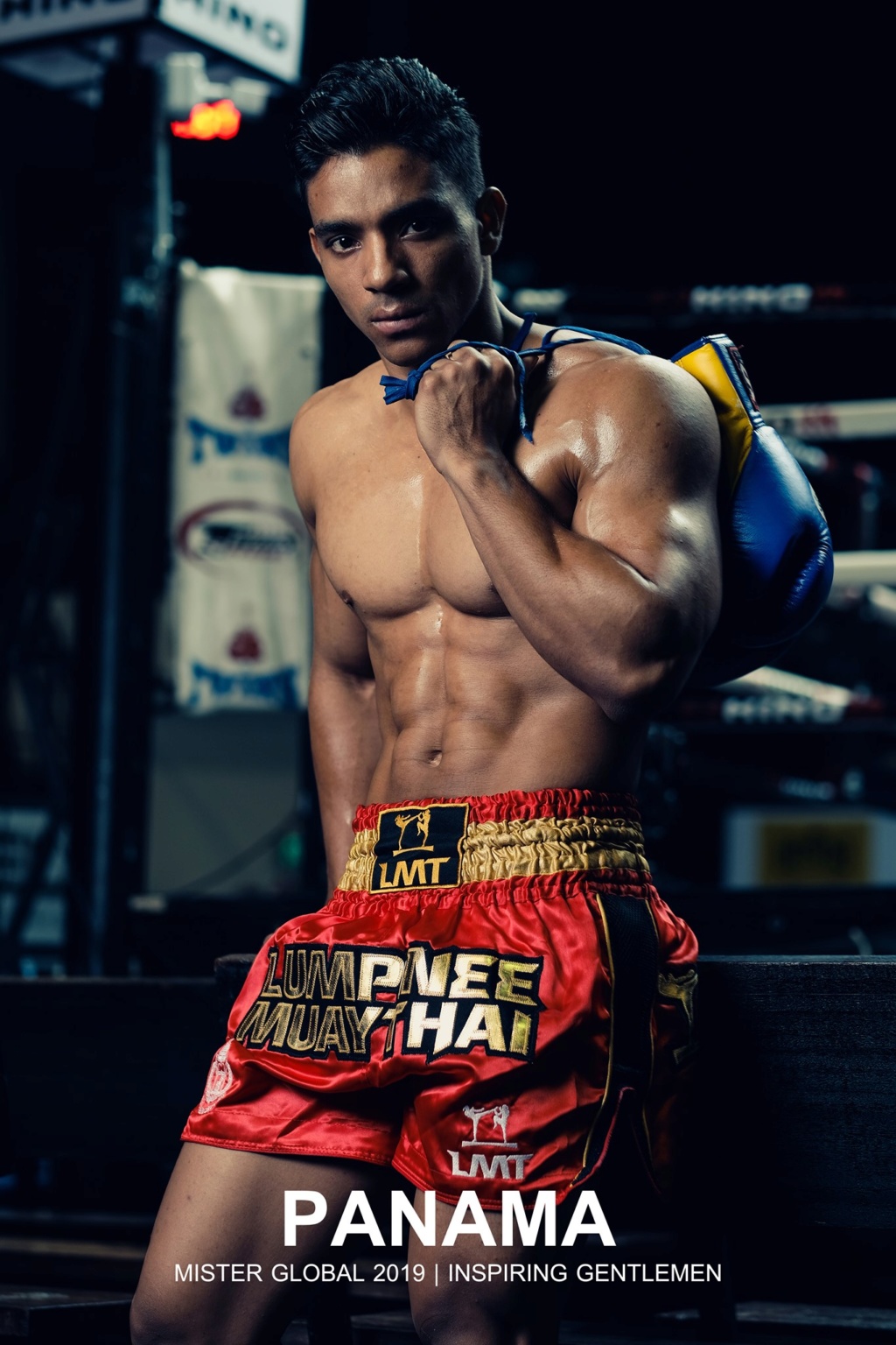 2019 Mister Global contestants in Thai boxing costumes 70556112