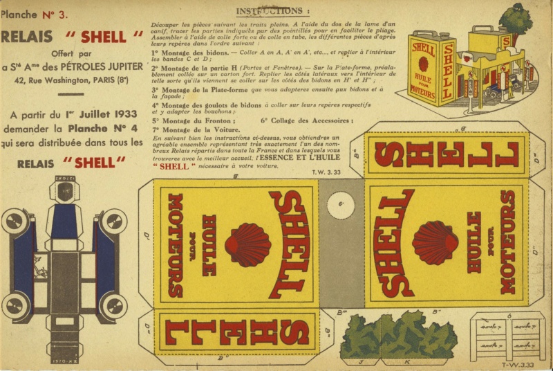 station Shell 1933 papercraft vintage + kiosque  85575910