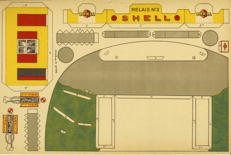 station Shell 1933 papercraft vintage + kiosque  85575911