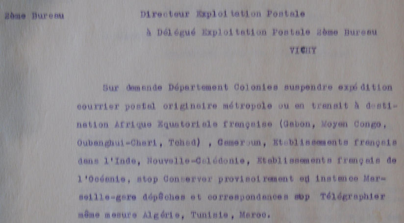 Saint Raphaël à Pointe Noire (Moyen Congo) le 22/04/1941 : problème de tarification  Copie_10