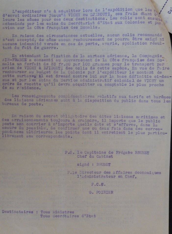 Saint Raphaël à Pointe Noire (Moyen Congo) le 22/04/1941 : problème de tarification  Note_215