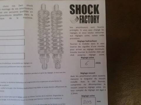 Amortisseurs EMC vs Shock Factory
