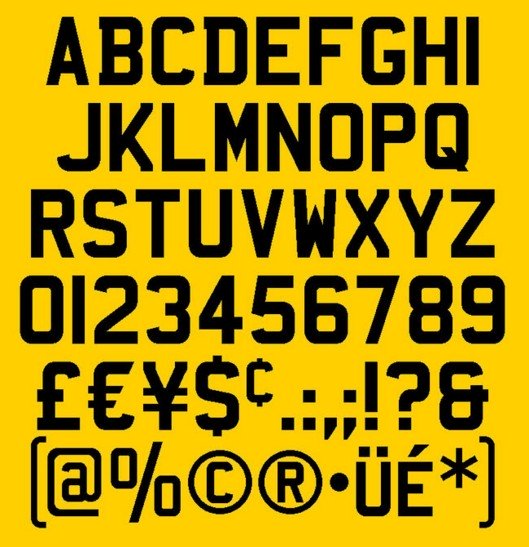 UK number plate font