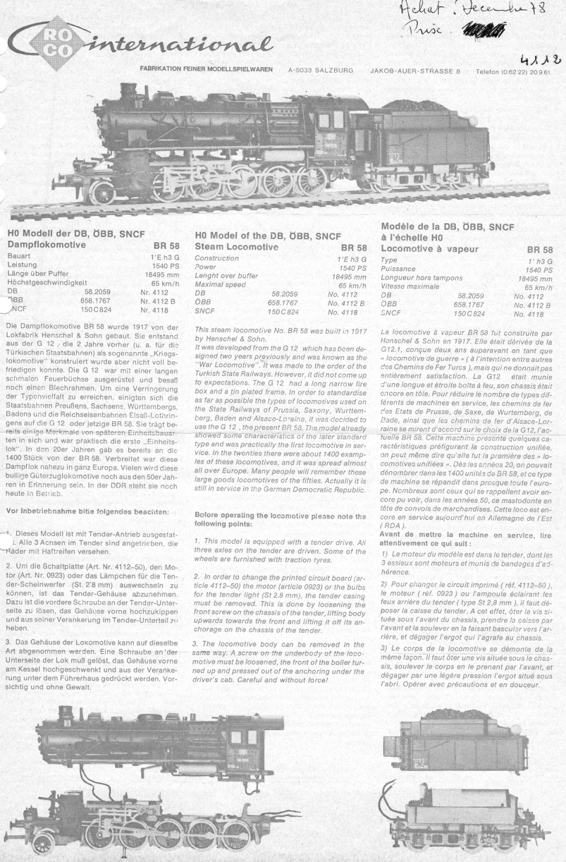 Notice locomotive à vapeur 150 C Roco réf 4118 Roco_v10