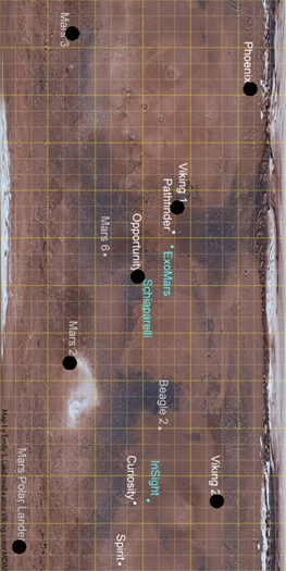 Mars Site Landing Map and Orion Constellation Mars_o10