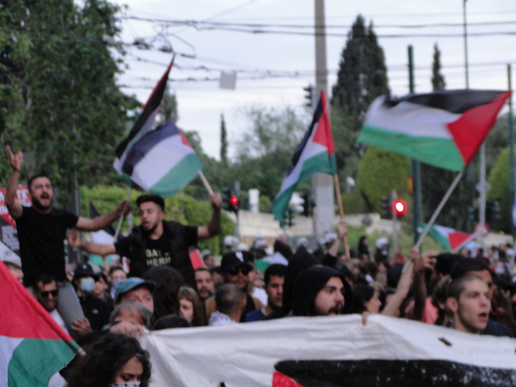 Φωτογραφίες - 157 φωτογραφίες, συγκέντρωση και πορεία για την Παλαιστίνη, θαμώνες Ιγκλού Dsc08882