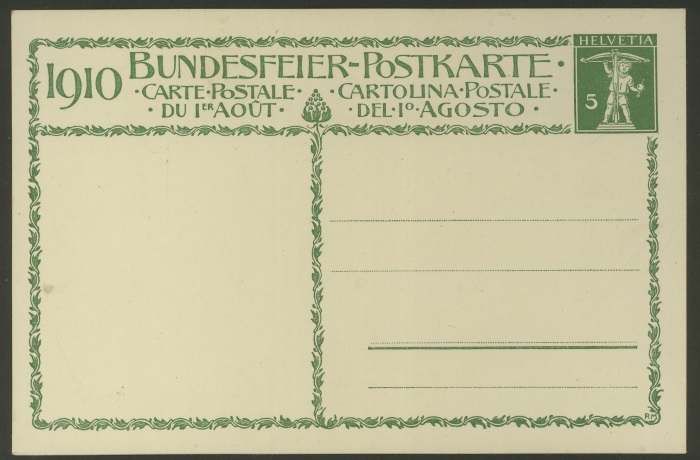 Bundesfeier-Ganzsachenpostkarten - Zumstein BuP 1910_x11