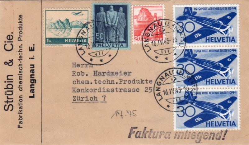 Brief von Langnau i.E. nach Zürich Busta_10