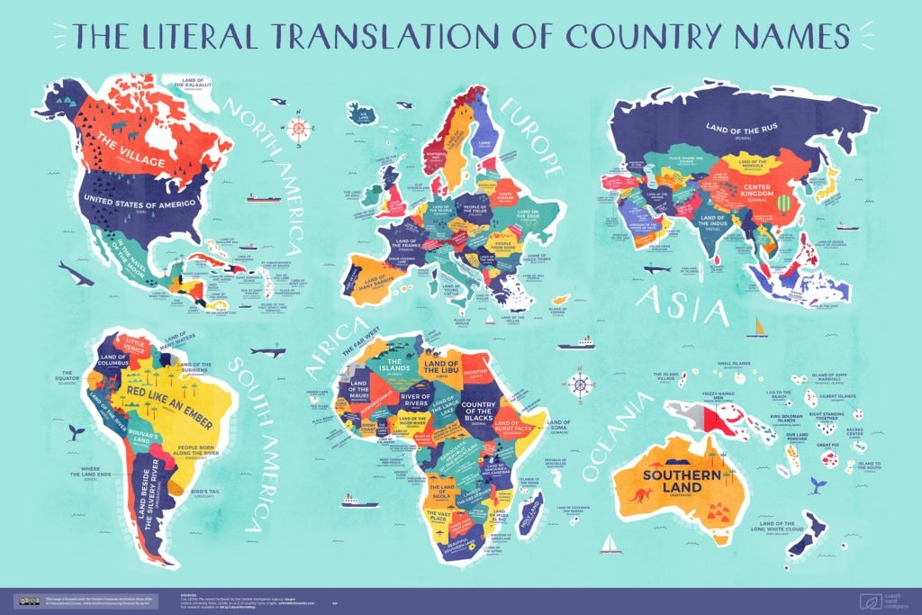 La carte du monde du vrai nom des pays Minute10