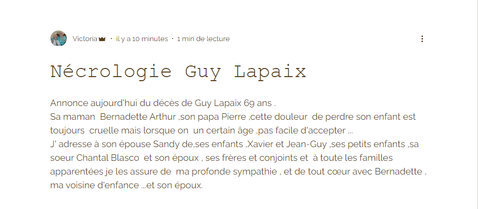 NÉCROLOGIE GUY LAPAIX 128